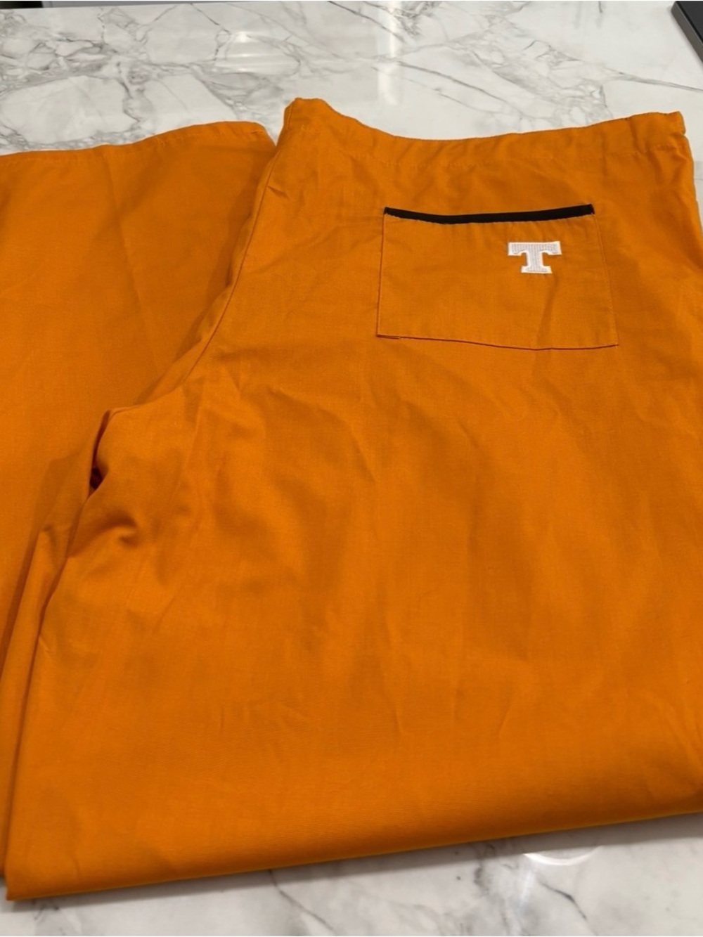 Unisex Orange Logo Pocket Scrub Pants